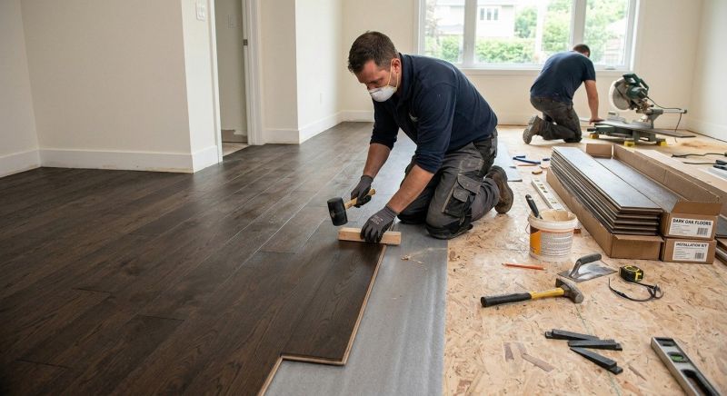 Dark Wood Floor Installation in Wexford, PA